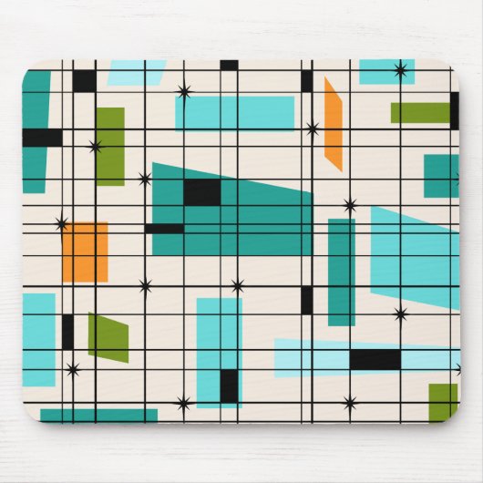Retro-Raster- und Sternenexplosions-Mauspad Mousepad (Vorne)