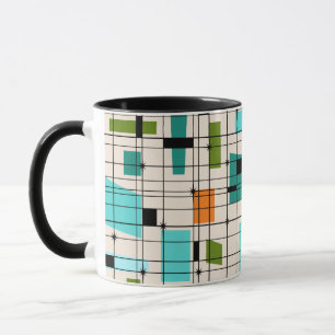 Retro-Raster- und Sternenexplosions-Ringermug Tasse