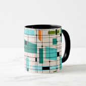 Retro-Raster- und Sternenexplosions-Ringermug Tasse (VorderseiteRechts)