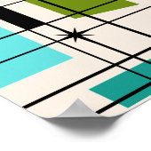 Retro-Raster- und Sternenexplosionsposter Poster (Ecke)