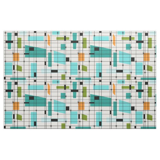 Retro-Raster- und Sternenexplosionsstoff Stoff (Fat Quarter (45,7 x 55,9 cm))