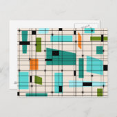 Retro-Raster und Sternexplosionen-Postkarte Postkarte (Vorne/Hinten)