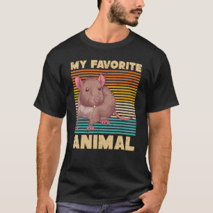 Retro Rat Owner My Favorite Animal Rodent Cute Ra T-Shirt