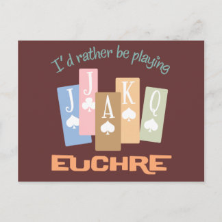 Retro Rather Play Euchre Postkarte