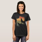 Retro-Raubtier Waldtier heulender Wolf T-Shirt (Vorne ganz)