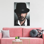 Retro-Raucher Leinwanddruck (Insitu (Wohnzimmer))