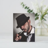 Retro-Raucher Postkarte (Stehend Vorderseite)