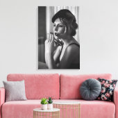 Retro-Raucherin Leinwanddruck (Insitu (Wohnzimmer))