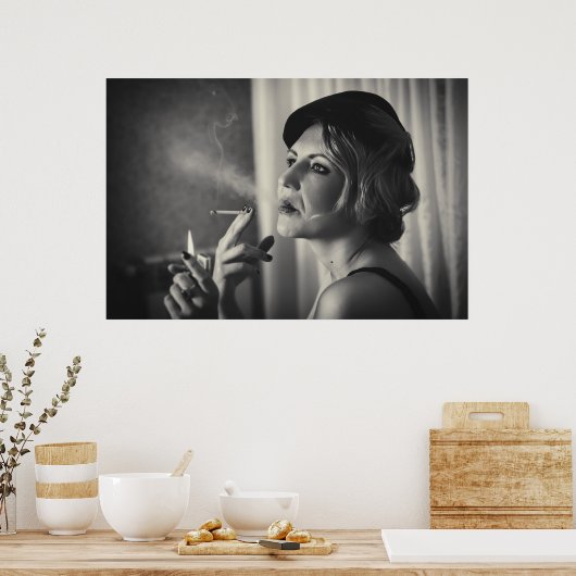Retro-Raucherin Poster (Küche)