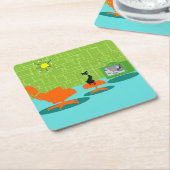 Retro Raum-Alterkitty-Papier-Untersetzer Rechteckiger Pappuntersetzer (angewinkelt)