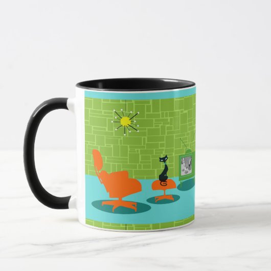 Retro Raum-Alterkitty-Tasse Tasse (Links)