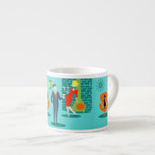 Retro Raum-Alters-Cartoon-Paareespresso-Tasse Espressotasse (Vorderseite Rechts)
