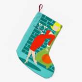 Retro Raum-Alters-Martini-Frauen-WeihnachtsStrumpf Kleiner Weihnachtsstrumpf (Vorderansicht (hängend))