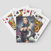 Retro-Raum-Pin-up Spielkarten (Rückseite)