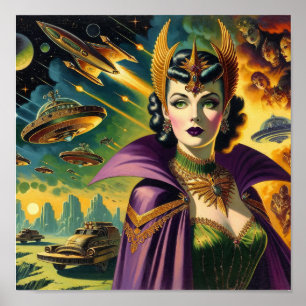 Retro-Raumkommandant Poster
