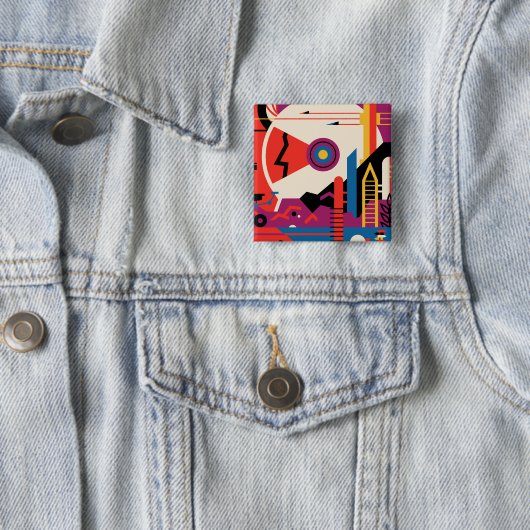 Retro-Raumplakat - Mars-Erkundungsprogramm. Button (Beispiel)