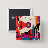 Retro-Raumplakat - Mars-Erkundungsprogramm. Button (Vorne & Hinten)