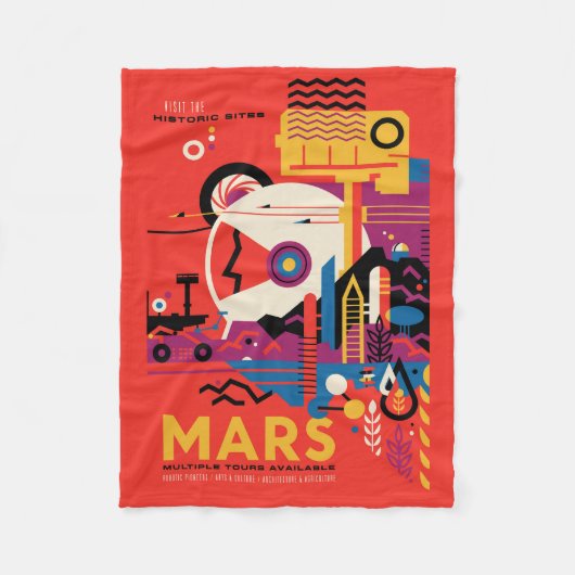 Retro-Raumplakat - Mars-Erkundungsprogramm. Fleecedecke (Vorderseite)
