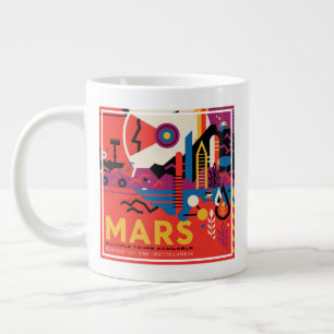 Retro-Raumplakat - Mars-Erkundungsprogramm. Jumbo-Tasse