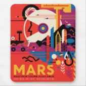 Retro-Raumplakat - Mars-Erkundungsprogramm. Mousepad (Vorne)