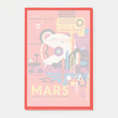 Retro-Raumplakat - Mars-Erkundungsprogramm. Post-it Klebezettel (Vorderseite)