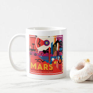 Retro-Raumplakat - Mars-Explorationsprogramm. Kaffeetasse