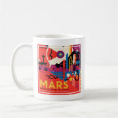Retro-Raumplakat - Mars-Explorationsprogramm. Kaffeetasse (Links)