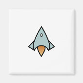 Retro-Raumschiff Magnet (Vorne)