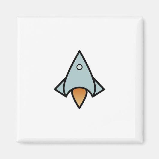 Retro-Raumschiff Magnet (Vorne)