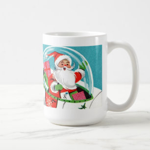 Retro Raumschiff-Sankt-WeihnachtsTasse (volle Kaffeetasse