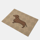 Retro Raute Dackel Doormat Fußmatte (Schrägansicht)