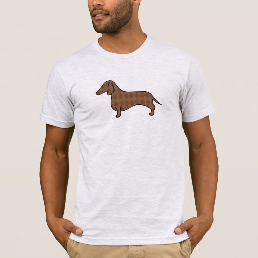 Retro Raute Dackel T Shirt (Vorderseite)