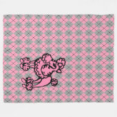Retro Raute Französisch Pink Poodle Blanket Gesche Fleecedecke (Vorderseite (Horizontal))