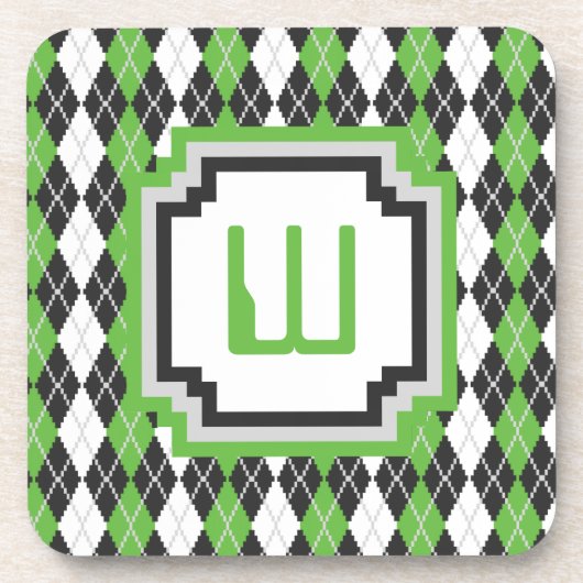 Retro Raute Square Untersetzer (Vorderseite)