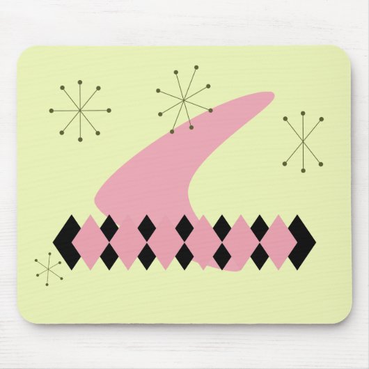 Retro Rauten-Mitte des Jahrhunderts modernes Mousepad (Vorne)