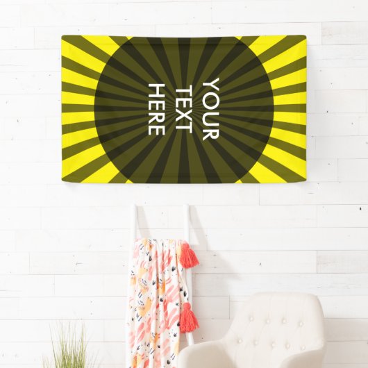 Retro Rays schwarz transparent + Ihre Idee Banner (Insitu)