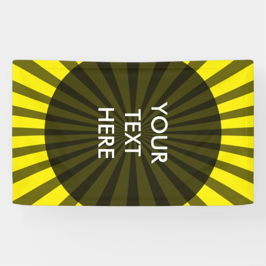 Retro Rays schwarz transparent + Ihre Idee Banner (Horizontal)