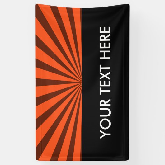 Retro Rays schwarz transparent + Ihre Idee Banner (Vertikal)