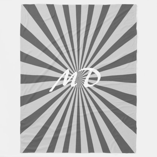 Retro Rays schwarz transparent + Ihre Idee Fleecedecke (Vorderseite)