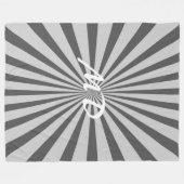 Retro Rays schwarz transparent + Ihre Idee Fleecedecke (Vorderseite (Horizontal))