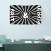 Retro Rays weiß transp. + Ihr Backgr. Ideen Banner (Messeveranstaltung)