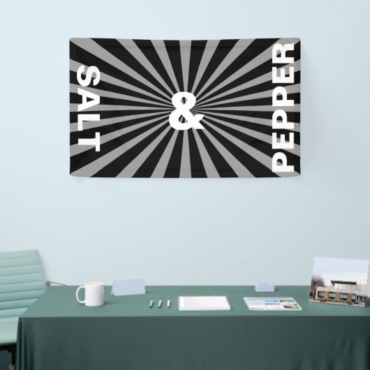 Retro Rays weiß transp. + Ihr Backgr. Ideen Banner (Messeveranstaltung)