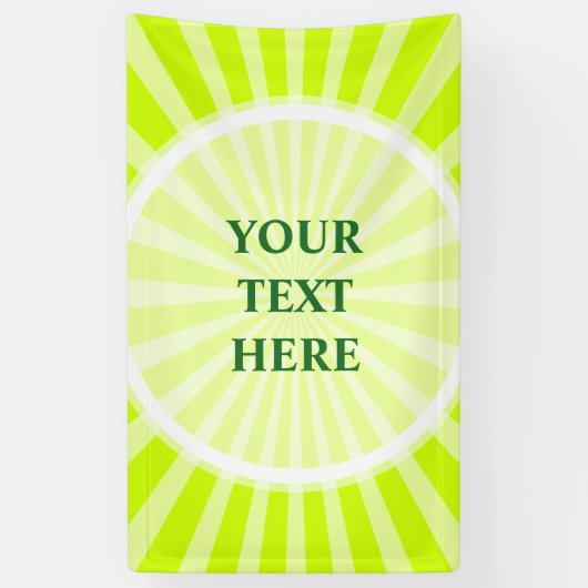 Retro Rays weiß transparent + Ihre Idee Banner (Vertikal)