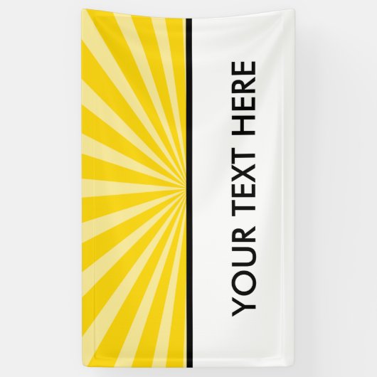 Retro Rays weiß transparent + Ihre Idee Banner (Vertikal)