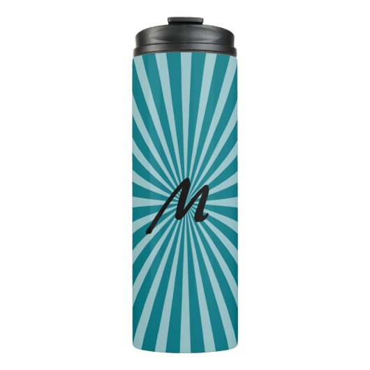 Retro Rays weiß transparent + Ihre Idee Thermosbecher (Vorderseite)