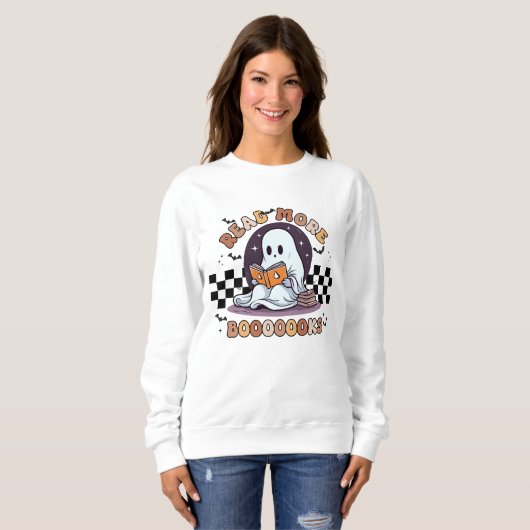 Retro Read More Books Halloween Sweatshirt (Vorne ganz)