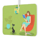 Retro Reading Woman Air Freshener Autolufterfrischer (Links)