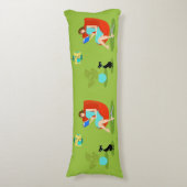 Retro Reading Woman Body Pillow Seitenschläferkissen (Vorderseite Vertikal)