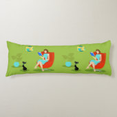 Retro Reading Woman Body Pillow Seitenschläferkissen (Vorderseite)