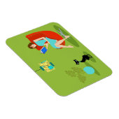Retro Reading Woman Flexible Magnet (Rechte Seite)
